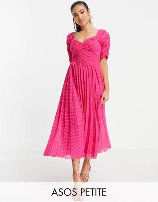 Asos pink hotsell pleated dress