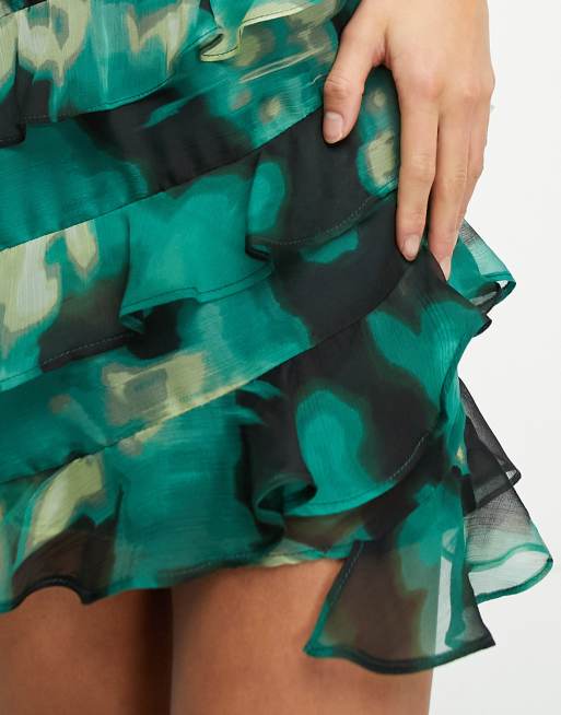 Ruffle hotsell skirt green