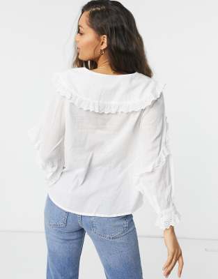 petite ruffle blouse