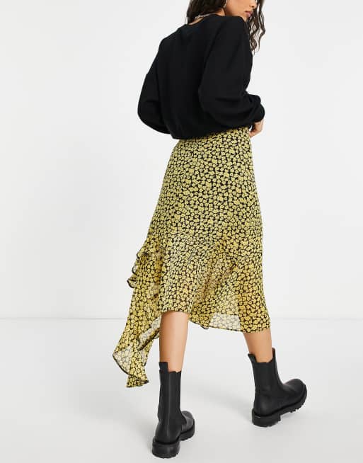 Asos ruffle shop midi skirt