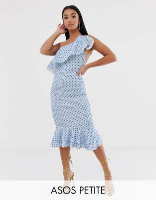 asos blue polka dot dress