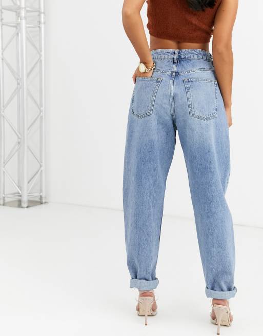 ASOS DESIGN Petite - Ruimvallende mom jeans met hoge taille en medium wassing, 2 van 4