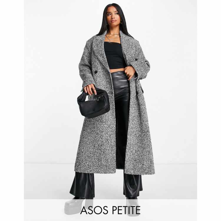 ASOS DESIGN Petite salt and pepper dad coat | ASOS