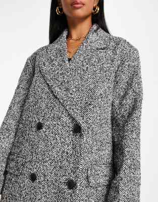 ASOS DESIGN Petite salt and pepper dad coat | ASOS