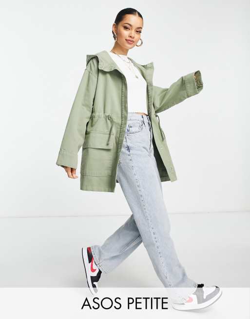 ASOS DESIGN Petite – Salviafärgad lätt parkas