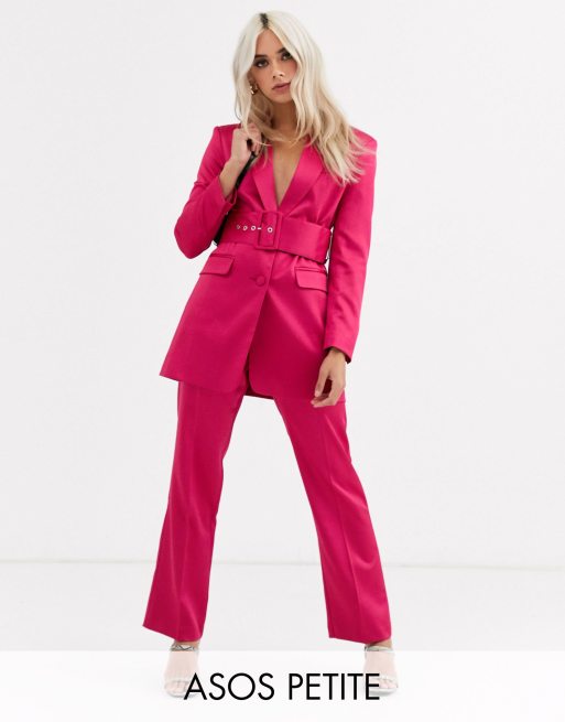 ASOS DESIGN - Petite - Satijnen kostuum met riem, 3 van 3