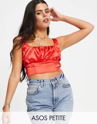red satin top