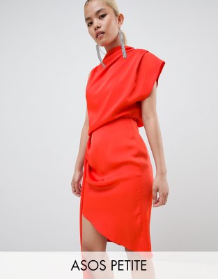 asos orange satin dress