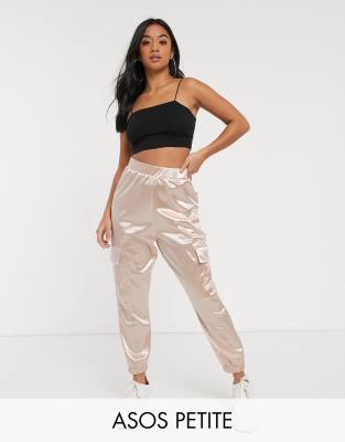 pink satin joggers