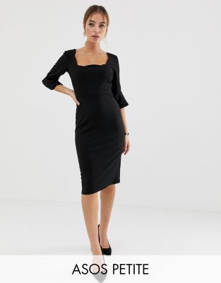 petite black pencil dress