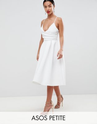 asos design scuba cami prom midi dress