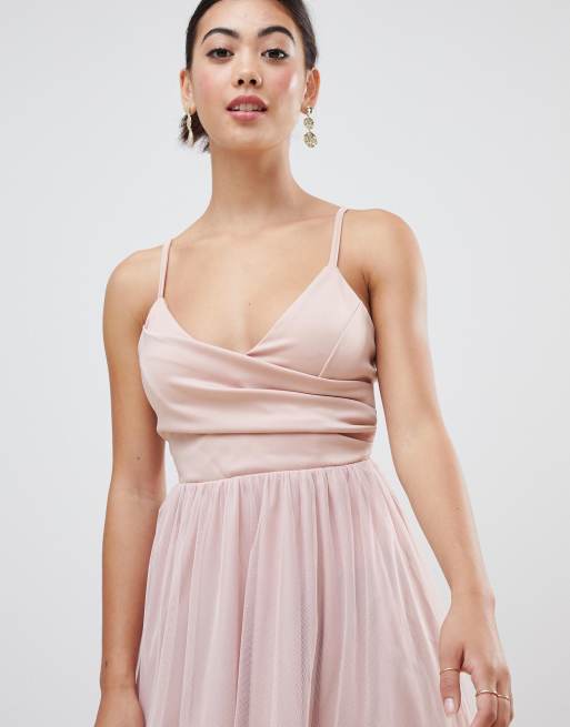 Asos design scuba cheap cami prom mini dress