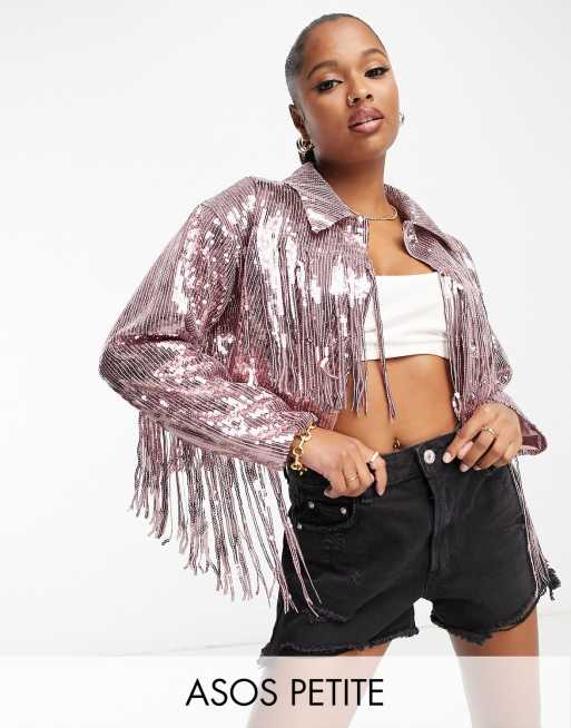 Sequin on sale pink jacket