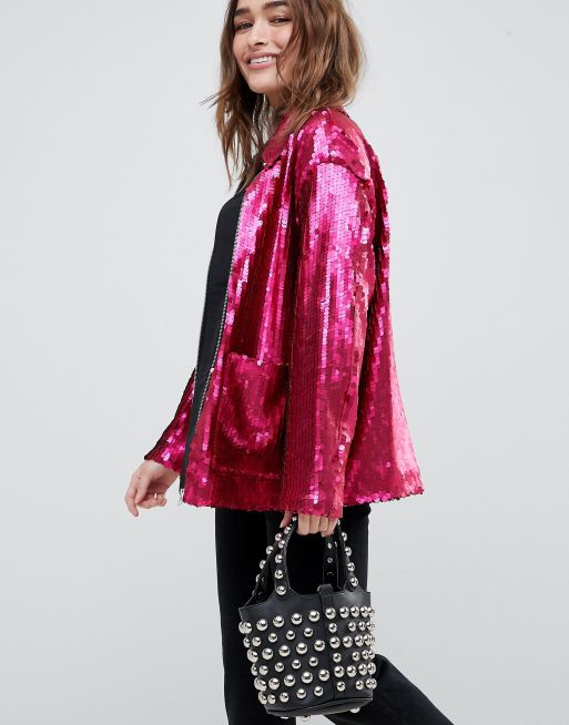 ASOS DESIGN Petite Sequin Jacket