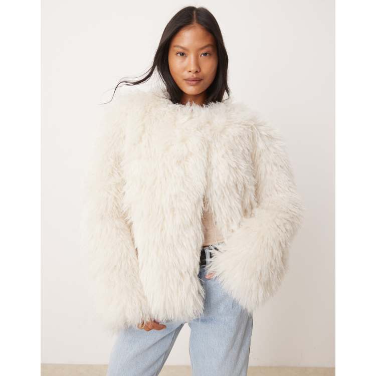 aere】shaggy jacket coat ベージュ 36