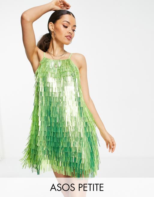 Asos green store sequin dress