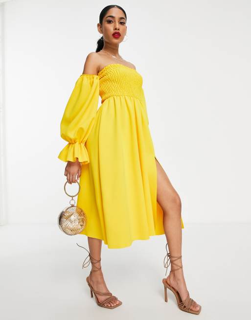 Asos yellow best sale prom dress