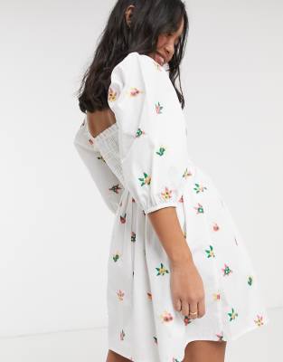 asos design white dress