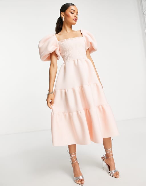 Asos peach bridesmaid clearance dress