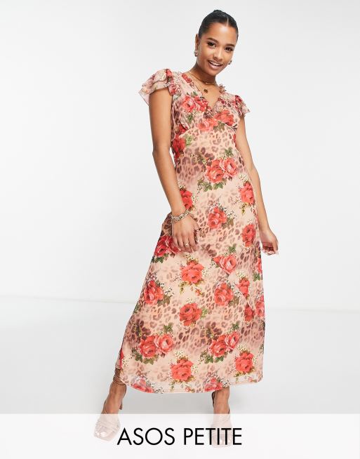 Rose print shop maxi dress