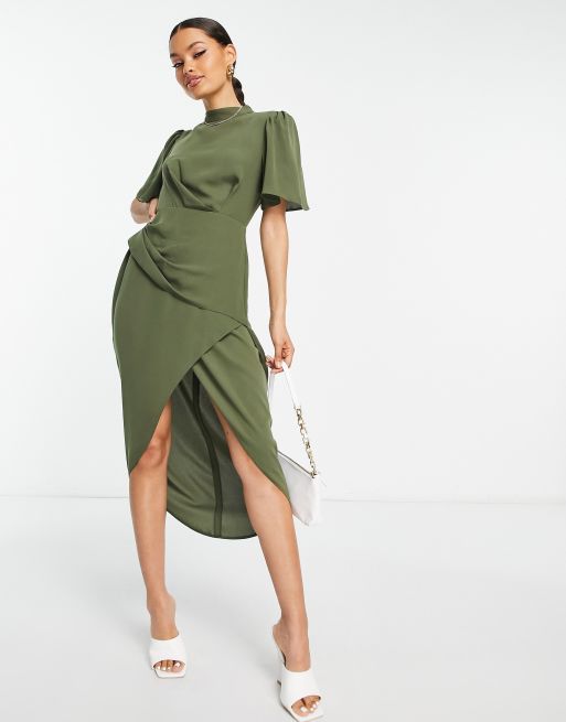 High neck kimono on sale dress