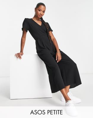 ASOS Petite ASOS DESIGN petite short sleeve tea culotte jumpsuit