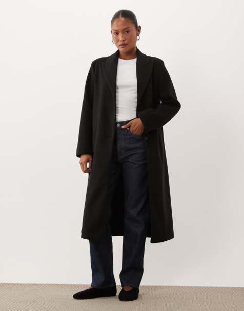 ASOS DESIGN Petite single breasted chuck on overcoat in black - view 1