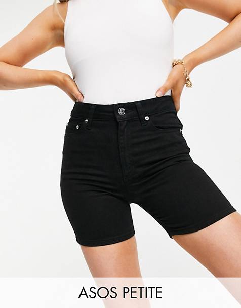 Dames Kleding voor voor Jacks voor Spijkerjacks original Denim Mom Short Met Hoge Taille Met Wassing in het Zwart ASOS Asos Design Curve 