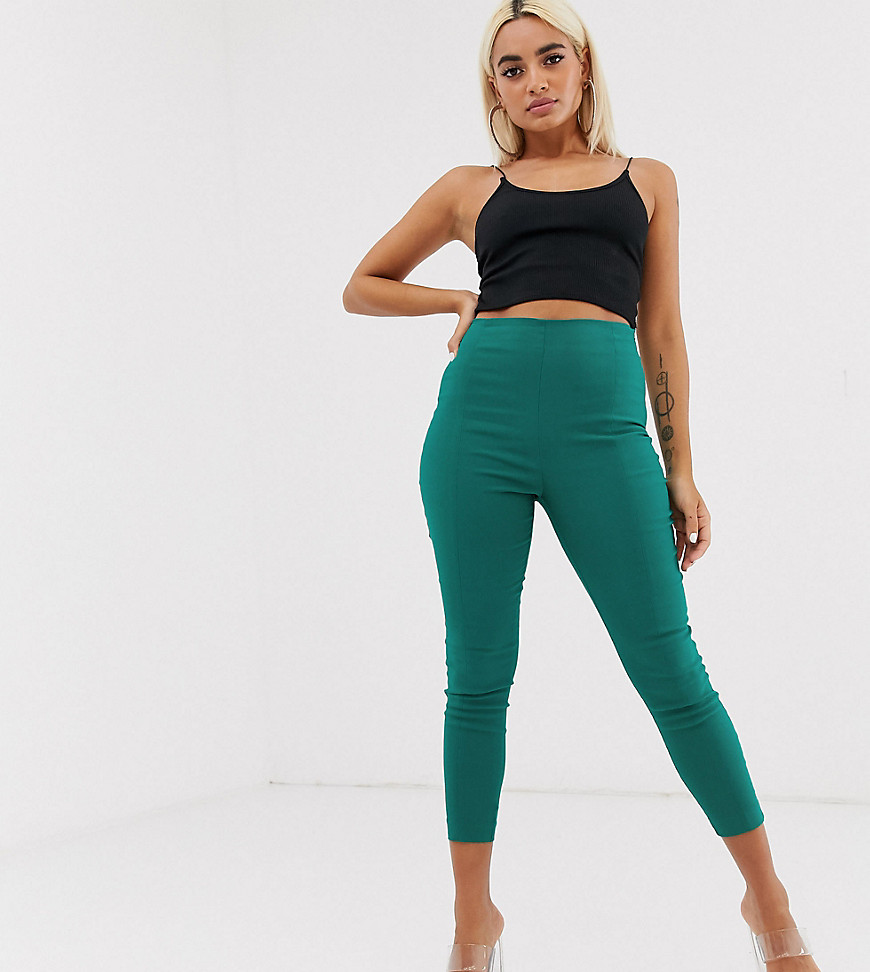 ASOS Design PETITE - Skinny-fit broek met hoge taille-Groen