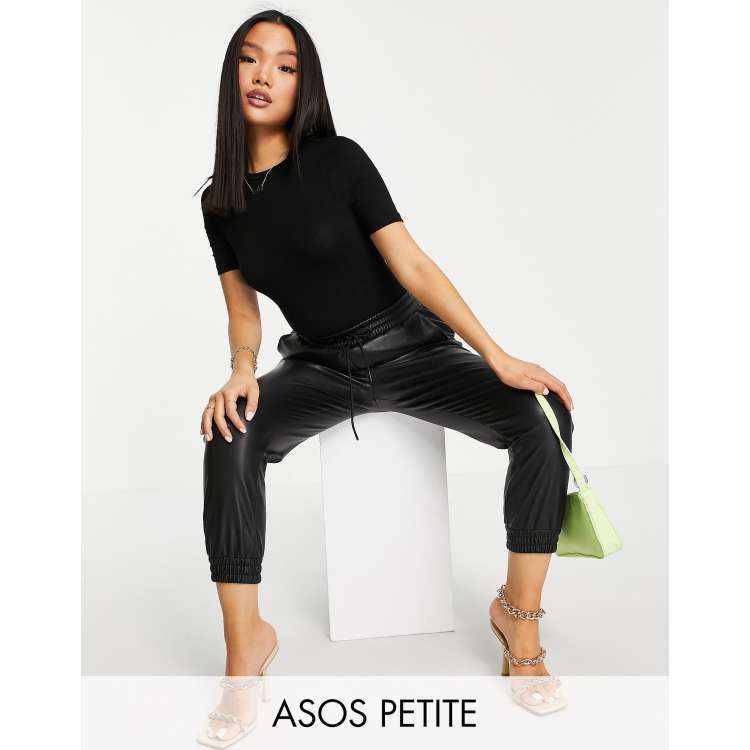 ASOS DESIGN Petite skinny fit t-shirt bodysuit in black