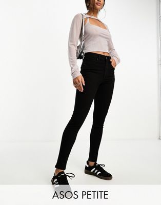 Asos Petite Asos Design Petite Skinny Jeans In Clean Black