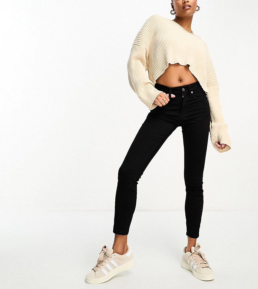 Asos Petite Asos Design Petite Ridley High Waisted Ultra Skinny Jeans In Clean Black
