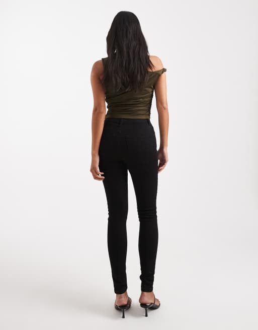 ASOS DESIGN Petite skinny jeans in clean black , 3 of 5