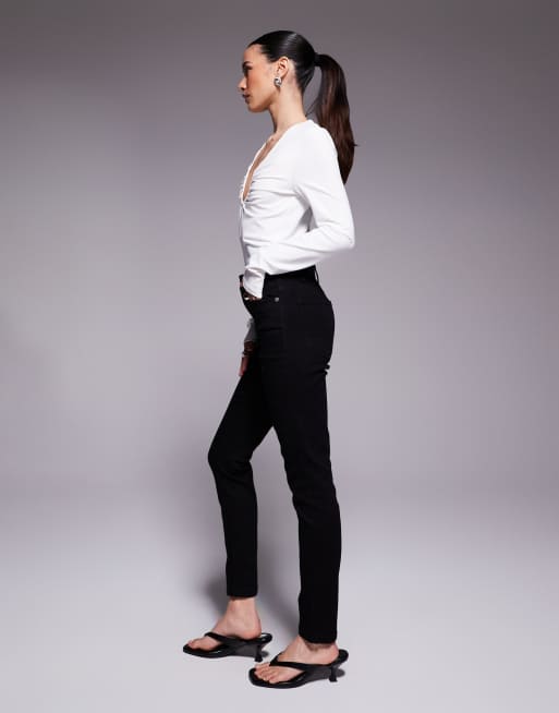 ASOS DESIGN Petite - Skinny jeans in effen zwart, 2 van 5
