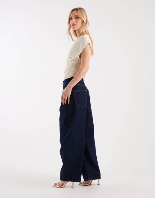 ASOS DESIGN Petite – Sköljtvättade jeans med hög midja och barrelben, 3 av 5