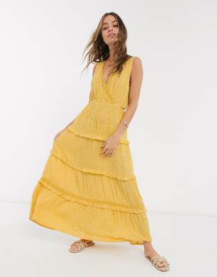 asos mustard maxi dress