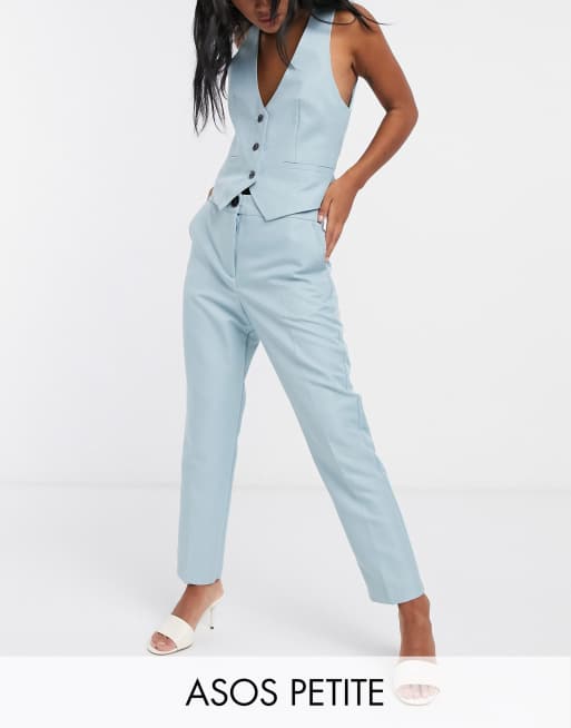 ASOS DESIGN Petite slim 3 piece suit trousers in chalky blue