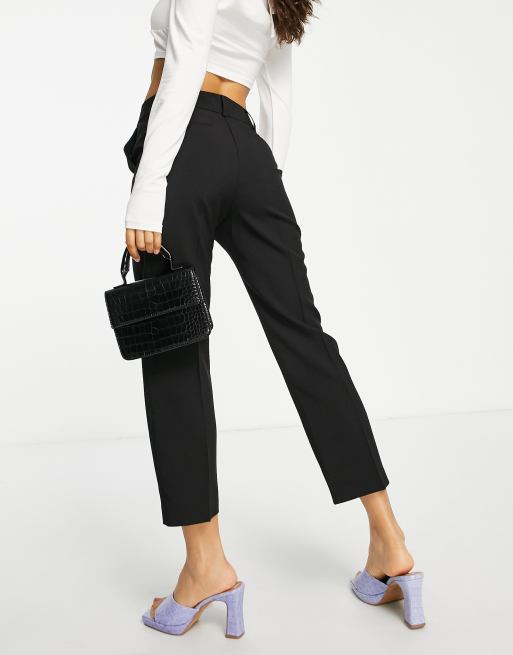 ASOS DESIGN Petite slim ankle-skim cigarette pants in black