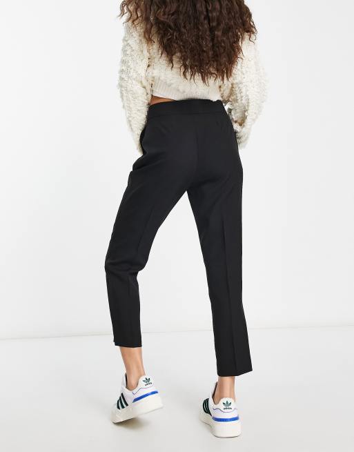 ASOS DESIGN Petite slim ankle-skim cigarette pants in black