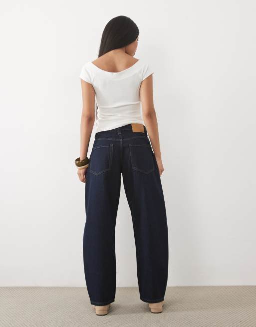 ASOS DESIGN Petite slim barrel jean in rinse, 5 of 5