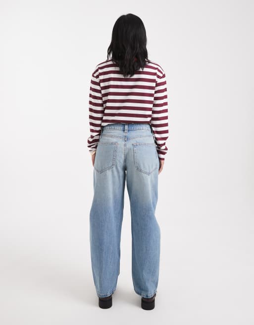 ASOS DESIGN Petite slim barrel jeans in vintage wash