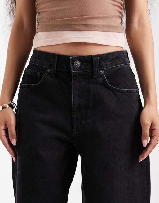 ASOS DESIGN Petite slim barrel jeans in washed black , 5 of 5