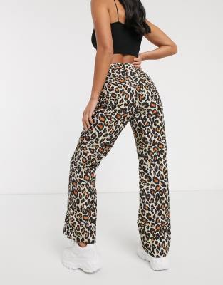 petite leopard print trousers