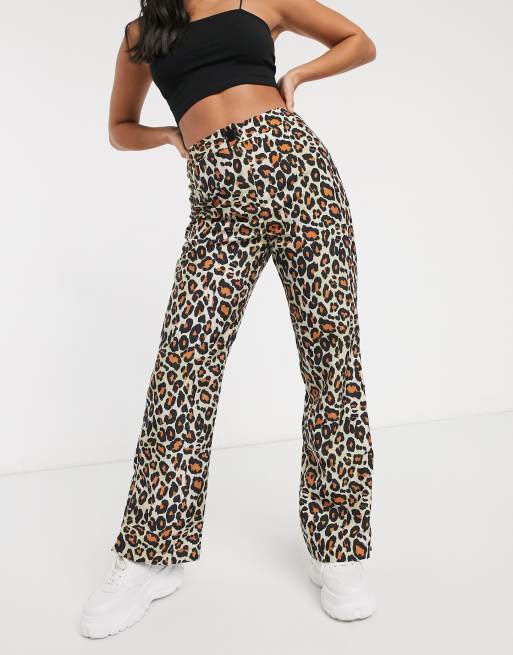 Leopard print best sale trousers asos