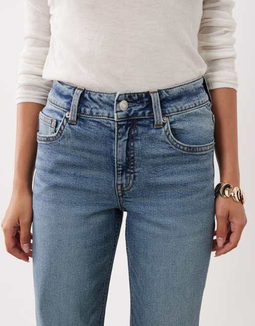 ASOS DESIGN Petite slim-fit mom jeans in authentieke mid-wash, 5 van 5