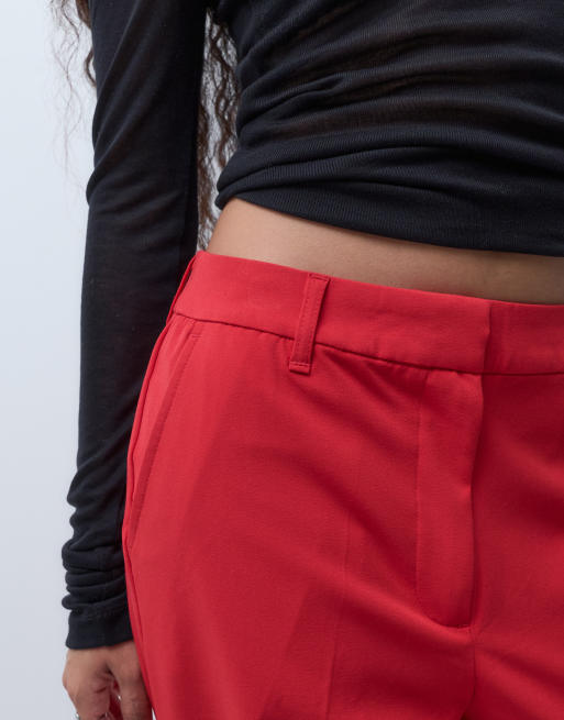 ASOS DESIGN Petite slim straight bukser i klar rød, 2 af 5