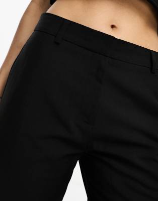 ASOS DESIGN Petite slim straight pants in black