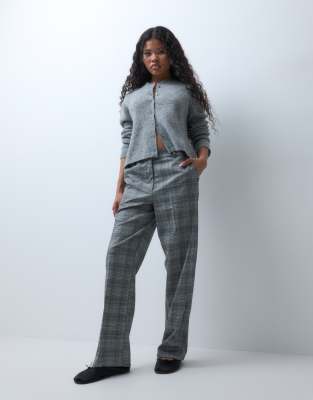 Asos Design Petite Slim Straight Pants In Gray