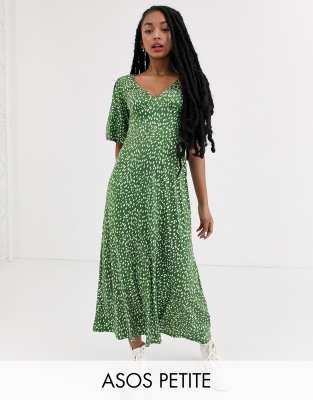 asos green spot dress