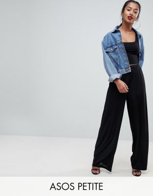 asos petite wide leg trousers